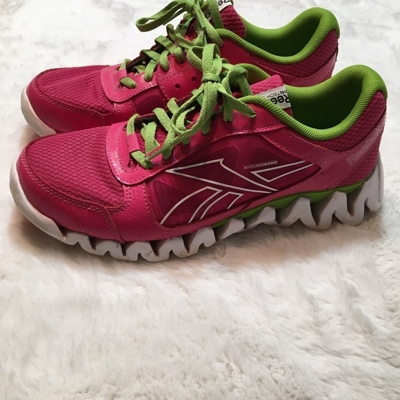 Reebok Zig Tech Shark pink/green sneakers size 6.5 - Picture 9 of 10